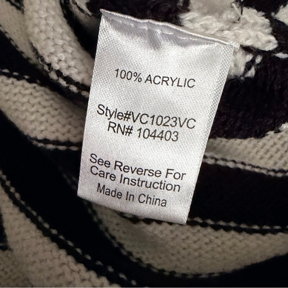 VICI Pasquale Black and White Striped Knit Collared Midi Dress, Large - Picture 12 of 12